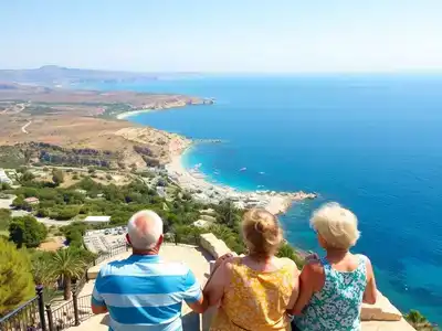 Coastal view of Paphos with people enjoying outdoor activities.