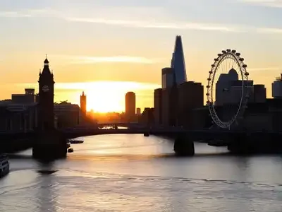 London skyline with Tower Bridge and the London Eye.