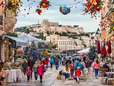 Couples and families enjoying seasonal activities in Athens.