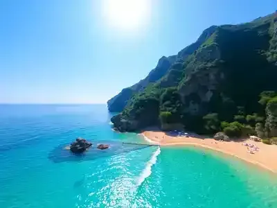 Secluded beach in Italy with turquoise waters and golden sands.