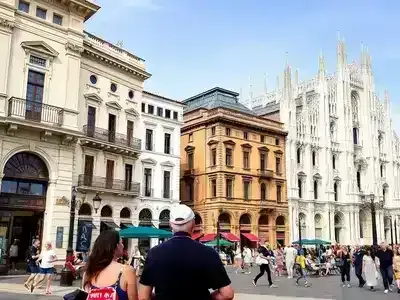 Milan&rsquo;s vibrant streets filled with art and leisure activities.