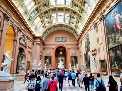 Interior of an Italian museum with beautiful artworks.