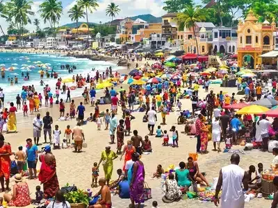 Couples and families enjoying Lagos&rsquo; vibrant beaches and markets.