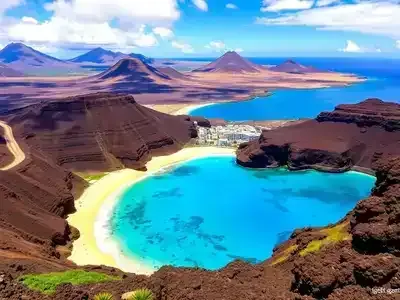 Lanzarote&rsquo;s volcanic landscape and beautiful beach scenery.