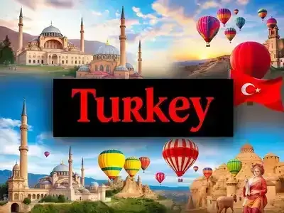 Collage of Turkey&rsquo;s historical landmarks and cultural elements.