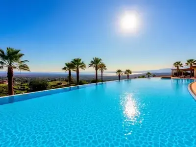 Infinity pool at Titanic Deluxe Golf Belek resort.