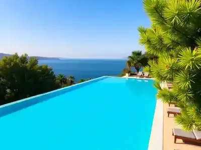 Infinity pool overlooking the sea at Club Med Bodrum.