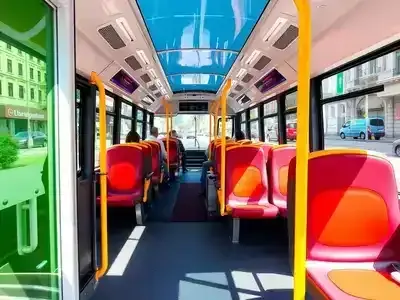 Accessible public transport vehicle in Turkey with spacious interiors.